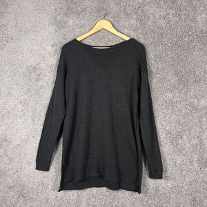 Old Navy Sweater Womens Medium Gray Long Sleeve Split Seam Boat Neck Pullover